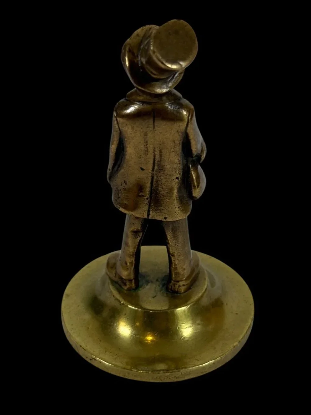Vintage Brass Gentleman Figurine Top Hat Decor Statue Dickens? Trinket Shelf